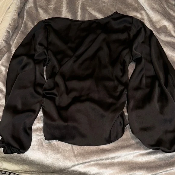 Black Ruched Blouse - Picture 4 of 7